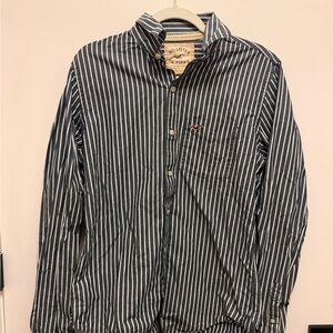 Hollister Men's Dark Striped Button Down Shirt